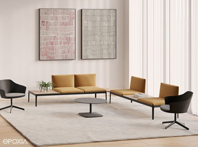 Espace d'attente Kubika en L avec fauteuils Lottus Lounge
