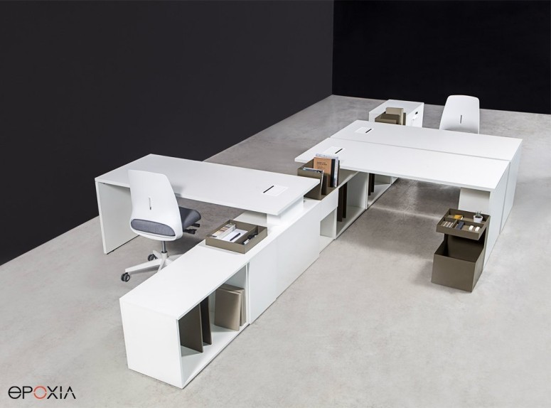 Bench 2 postes ou bureau individuel sur desserte porteuse