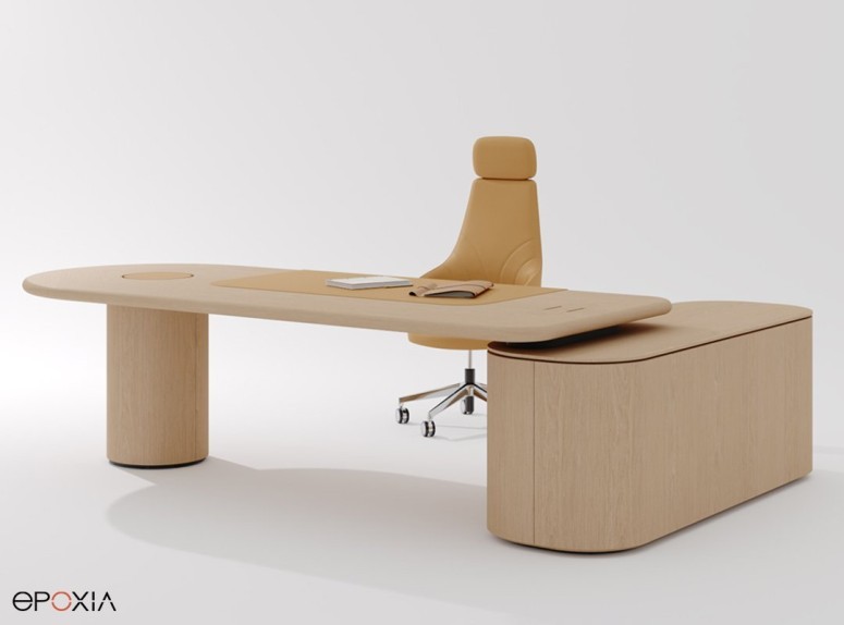 Bureau de direction DEA avec sous main cuir