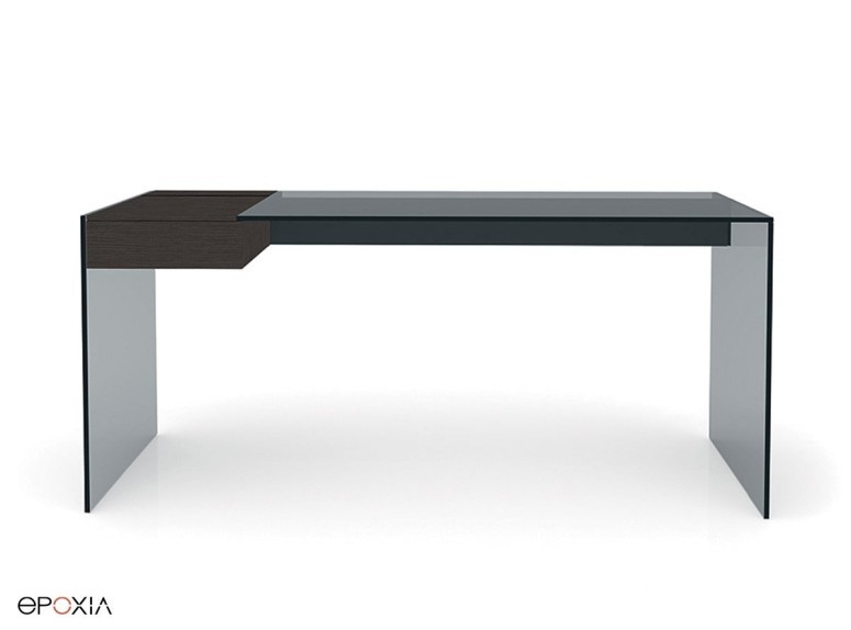 Bureau en verre avec tiroir Airdesk W