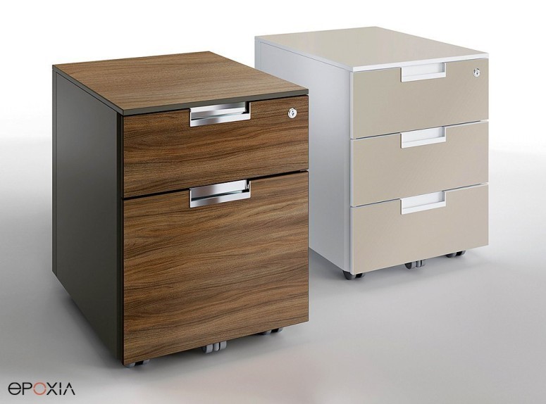 Caissons design sur roulettes Alliance, rangement de bureau