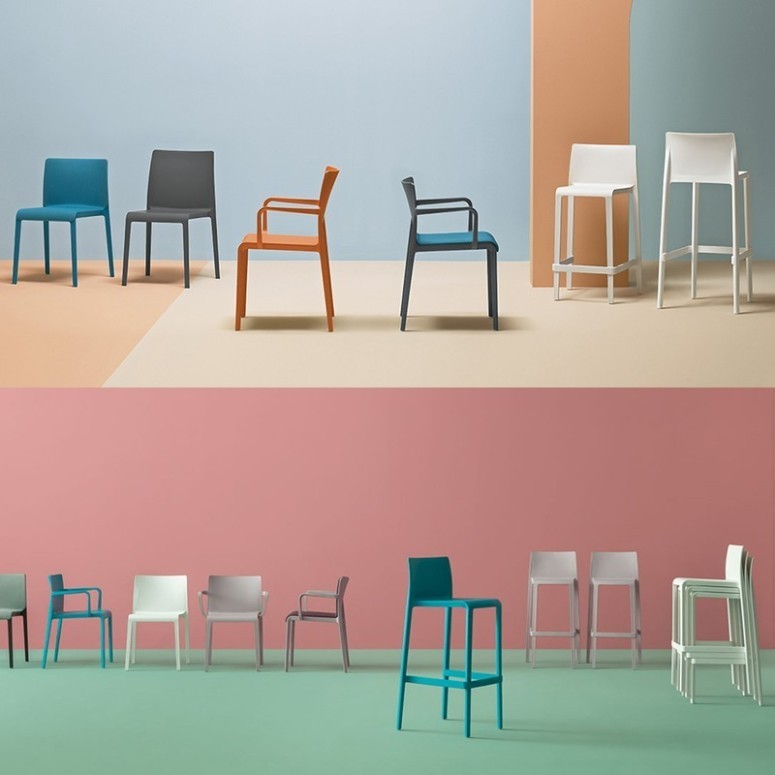 Collection complète des chaises et tabourets de bar Volt