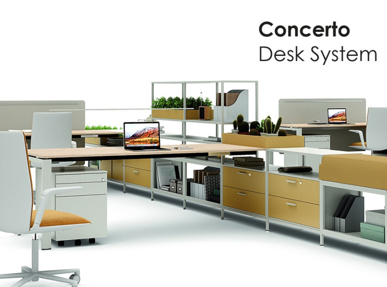 Système de rangement modulable Concerto Desk System pour bureau individuel