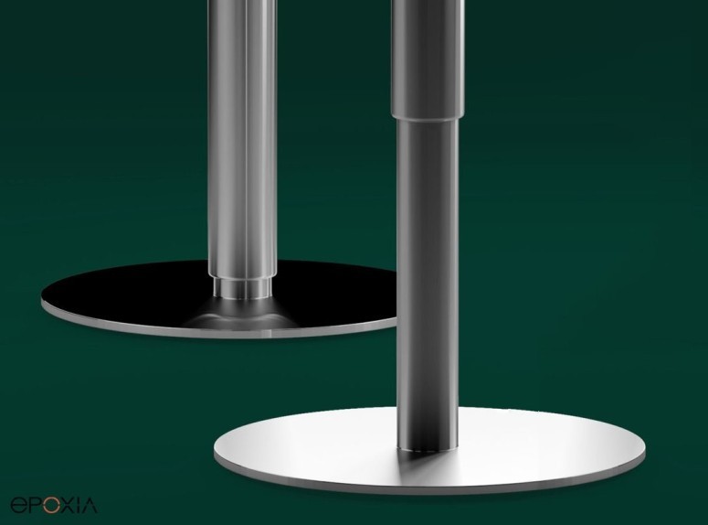Détail du socle du pied réglable en hauteur Lift
