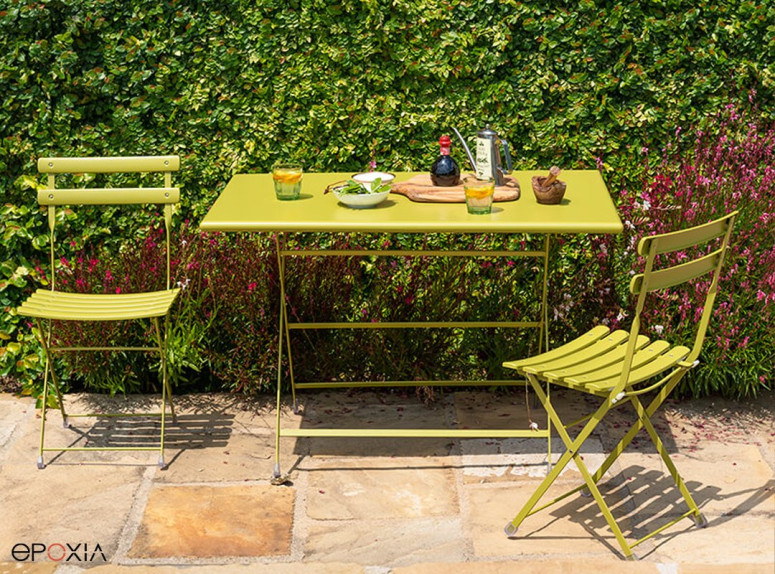 Ensemble table de jardin et chaises Arc-en-Ciel, couleur Vert 60