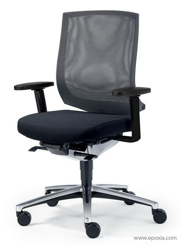 Fauteuil de bureau Veo dossier résille gris anthracite