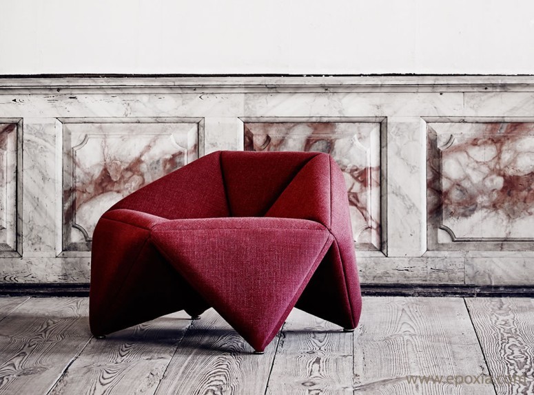 Fauteuil Fold tissu rouge