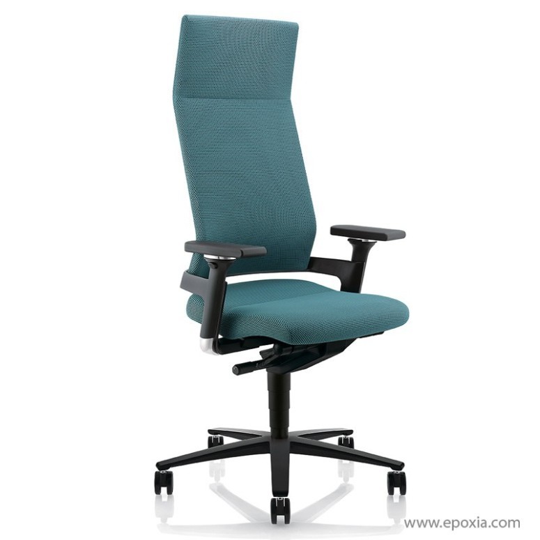 Fauteuil direction Lacinta dossier haut tissu 3D bleu