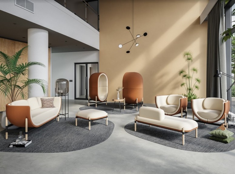 Collection de fauteuils et sofas Capsule, Capsule Lounge et Capsule Bench