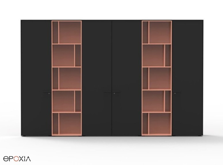 Grandes armoires Aba Jour, niches coloris vieux rose