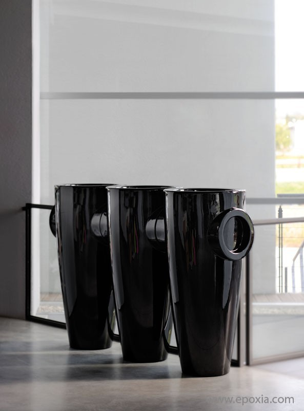 Grands pots Humprey noir laqué