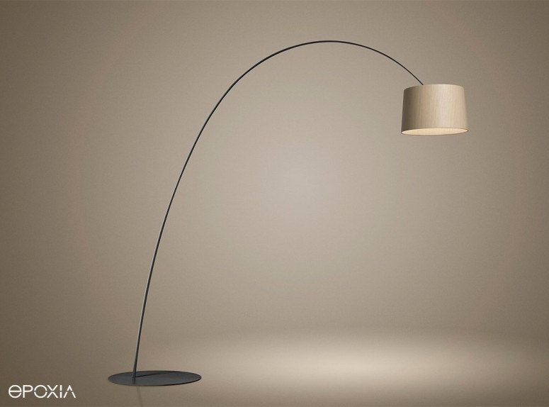 Lampadaire Twiggy Wood pied noir par Foscarini