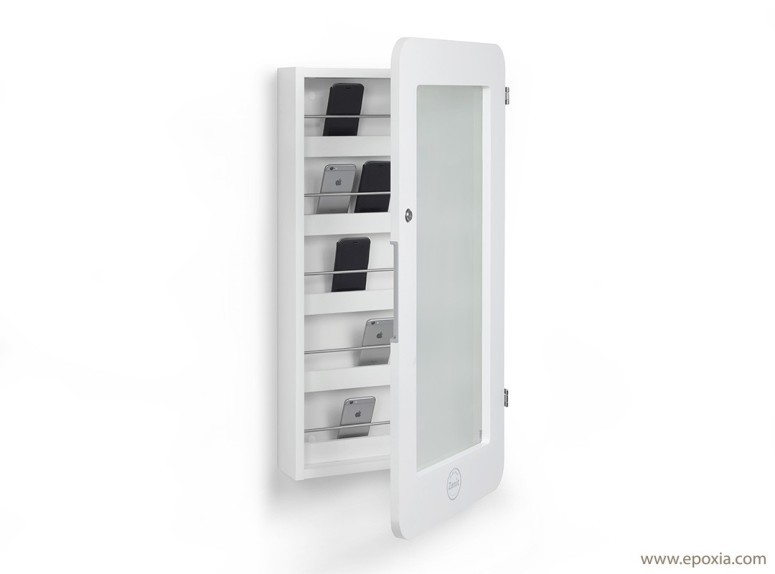 Armoire Zenit, salle de classe, pour téléphones portables, porte verre securit