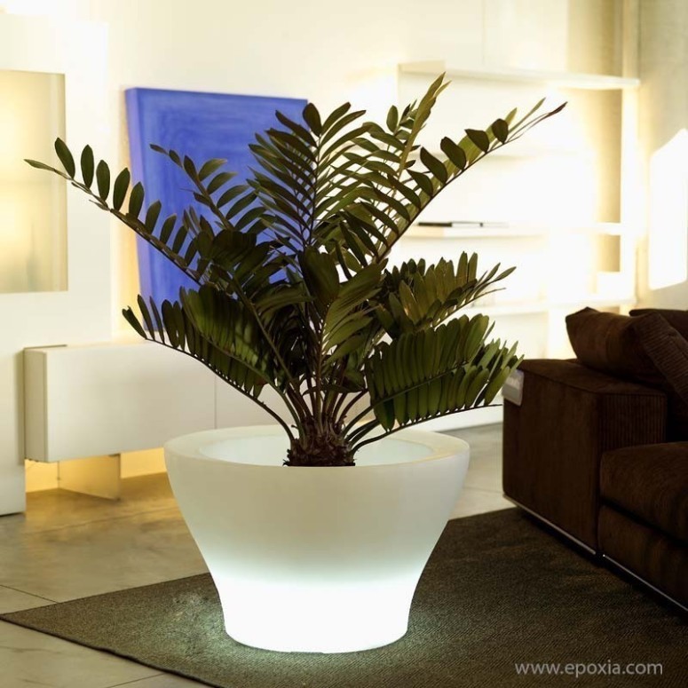 Grand pot lumineux Centro Alto Llum blanc