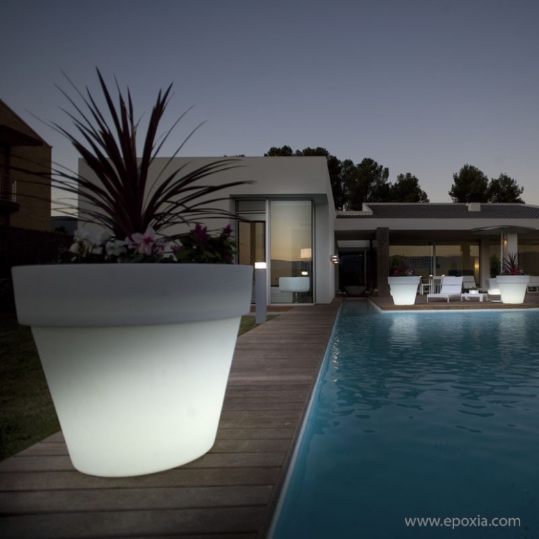 Grand pot lumineux blanc Maceta Llum