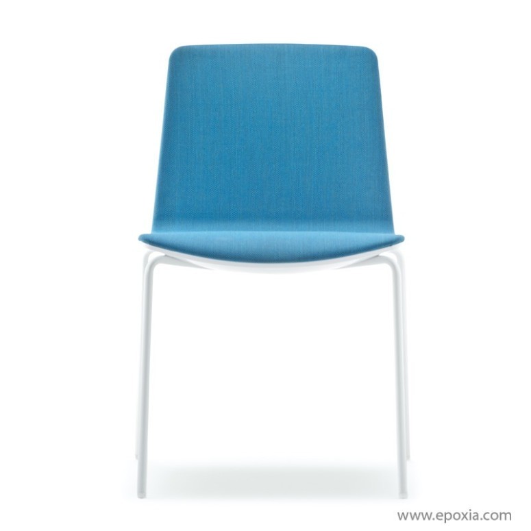 Siège visiteur Noa coque blanche assise tissu