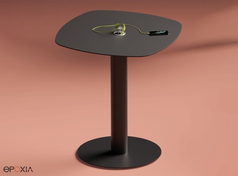 Table haute Power, pied haut sur socle 44 cm