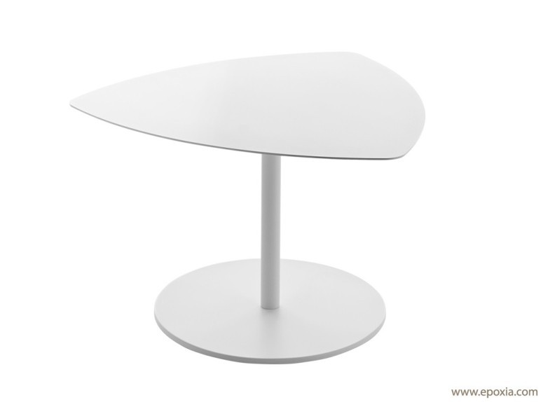 Table basse en acier verni blanc Kensho