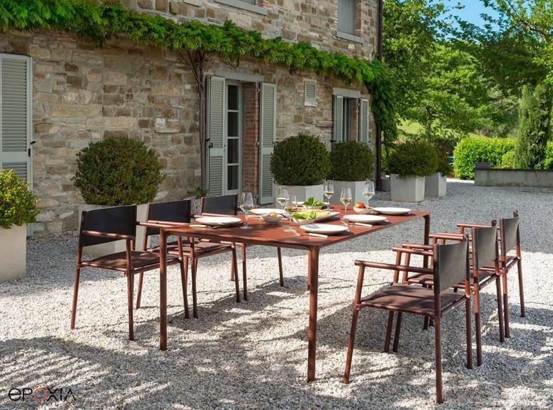 Table de jardin aluminium Corten Terramare