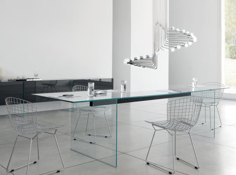 Table de réunion en verre Air Table de Gallotti Radice