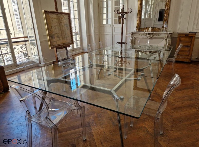 Table de réunion en verre Unitable