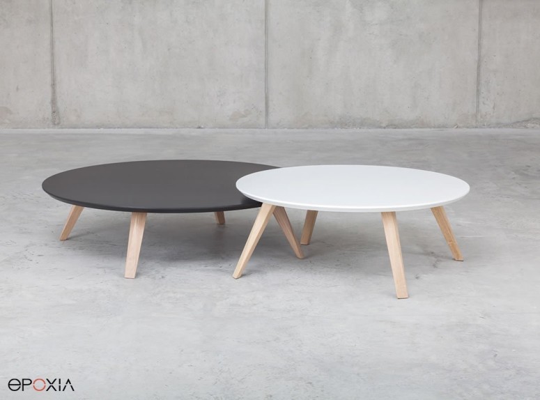 Tables basses pieds bois Oblique
