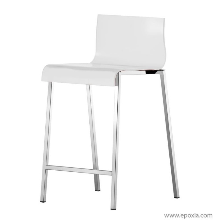 Tabouret de bar Kuadra opaline avec 4 pieds