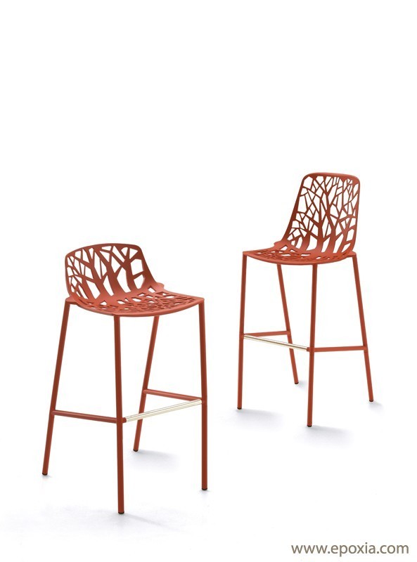 Tabourets de bar Forest aluminium  dossier bas et haut