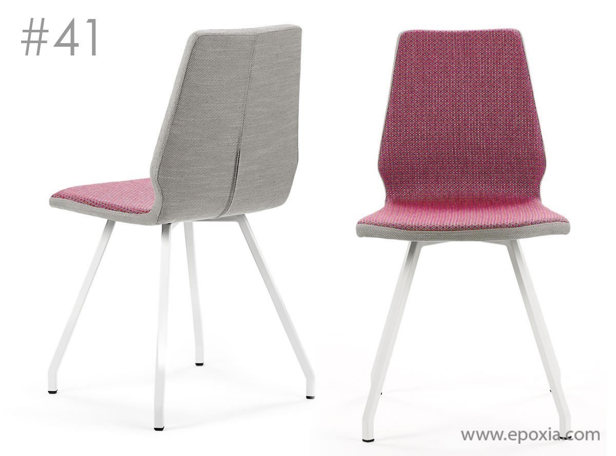 Chaise restauration Moods #41, tissu bicolore, pieds métal
