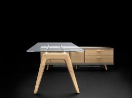 Bureau direction design en verre Rail