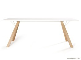 Table de réunion pieds bois Lab