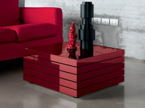 Table basse collection Rotor laqué rouge brillant