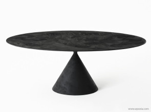 Table ronde Clay finition Ciment noir