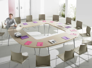 Table de réunion collection Ovacio chêne