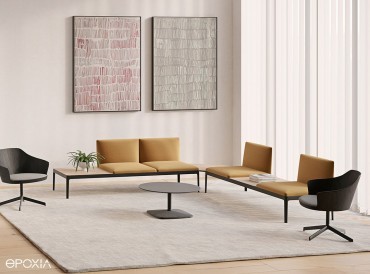 Espace d'attente Kubika en L avec fauteuils Lottus Lounge