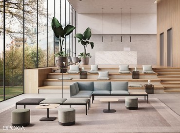 Gamme Kubika, canapés modulables avec poufs Puck