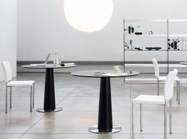 Table ronde en verre Ra FX par Gallotti Radice