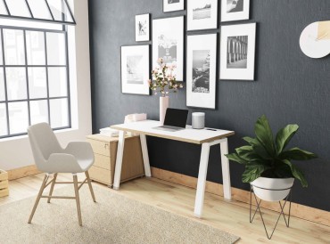 Bureau Home Office Atreo pieds métal inclinés