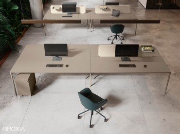 Table de bureau opératif Ogi N - MDD Profondeur 80 cm Longueur