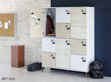 Casiers mélaminé Spinbox, avec portes et tiroirs