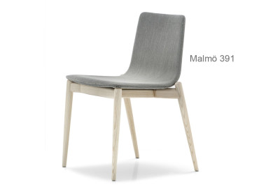 Chaise Malmö 391, assise en tissu ou similicuir