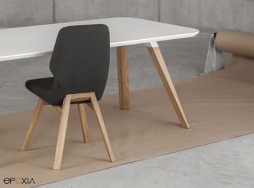 Chaise de réunion pieds chêne Oblique
