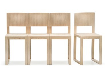 Chaises en bois Brera, finition chêne blanchi