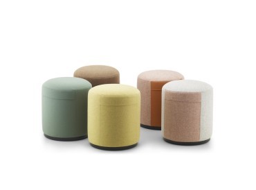 Collection de poufs uni ou bicolore Cyl.