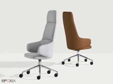 Fauteuil de bureau Binar dossier haut, tissu ou cuir