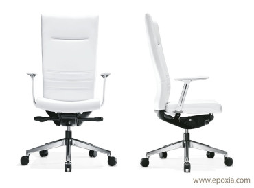 Fauteuil direction King cuir blanc