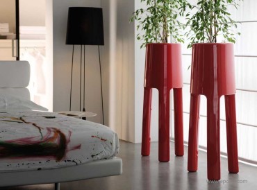 Pots design Sepio rouge laqué