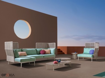 Système d'assises modulables Reva Cocoon par Pedrali