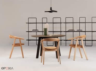 Fauteuils Rhomb en bois laqué, pour créer des ambiances ludiques