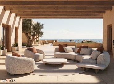 Collection Milos, canapé modulable et fauteuils outdoor 